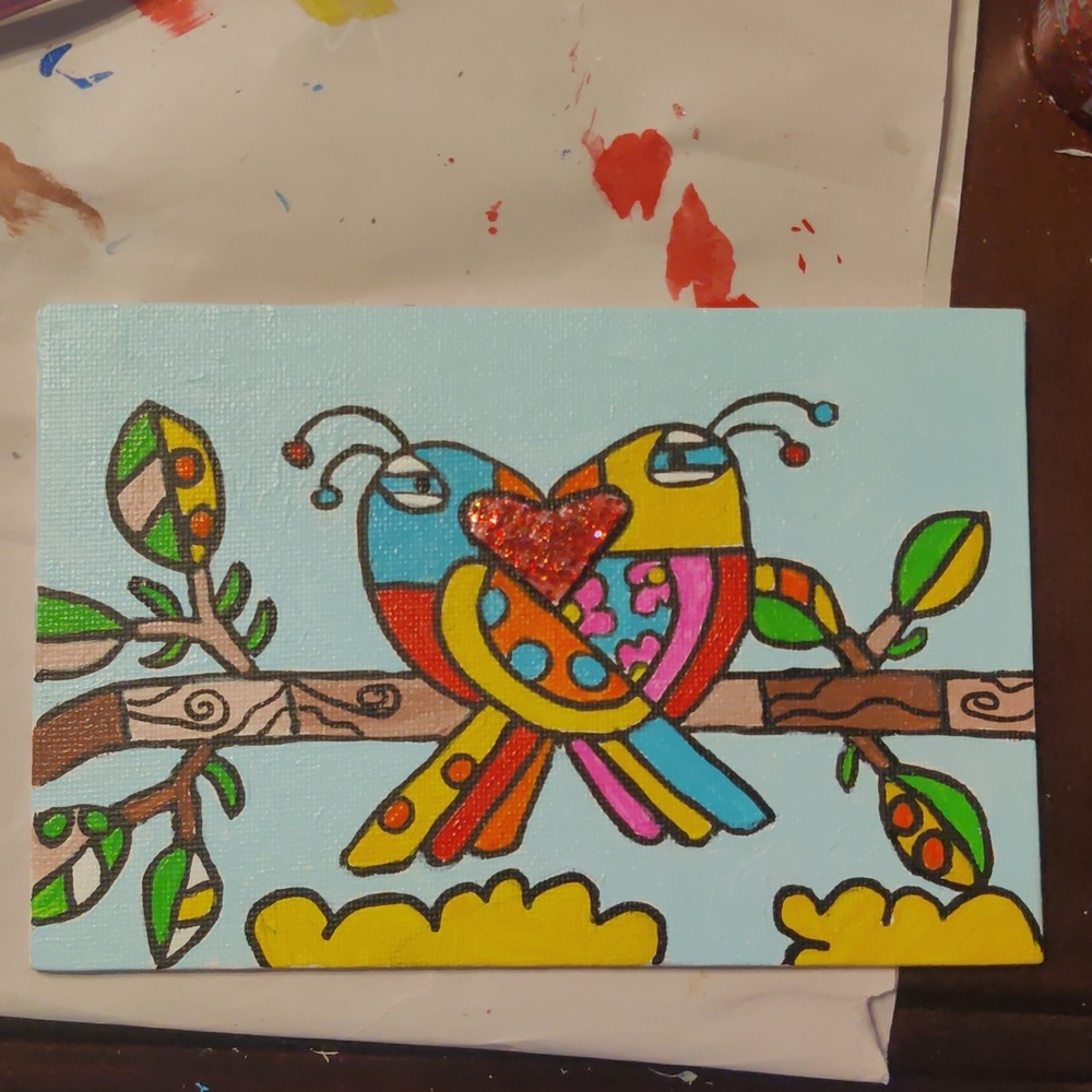 Artwork lovebirds